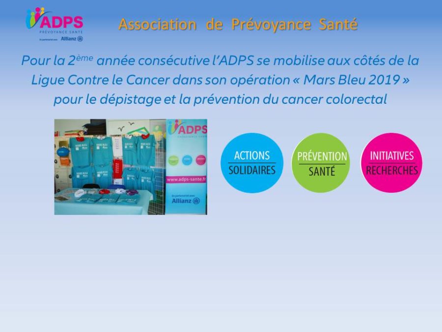 Mars Bleu 2019 – L’ADPS sur tous les fronts contre le cancer colorectal – Episode n°1