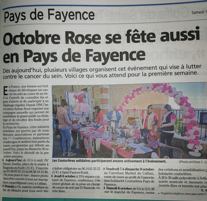 Octobre Rose en pays de Fayence (83)