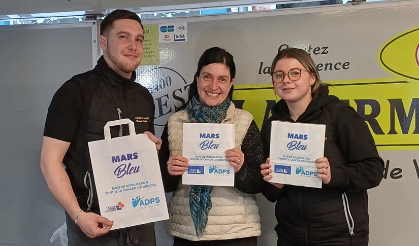 Vos commerçants s’engagent avec l’ADPS contre le cancer colorectal